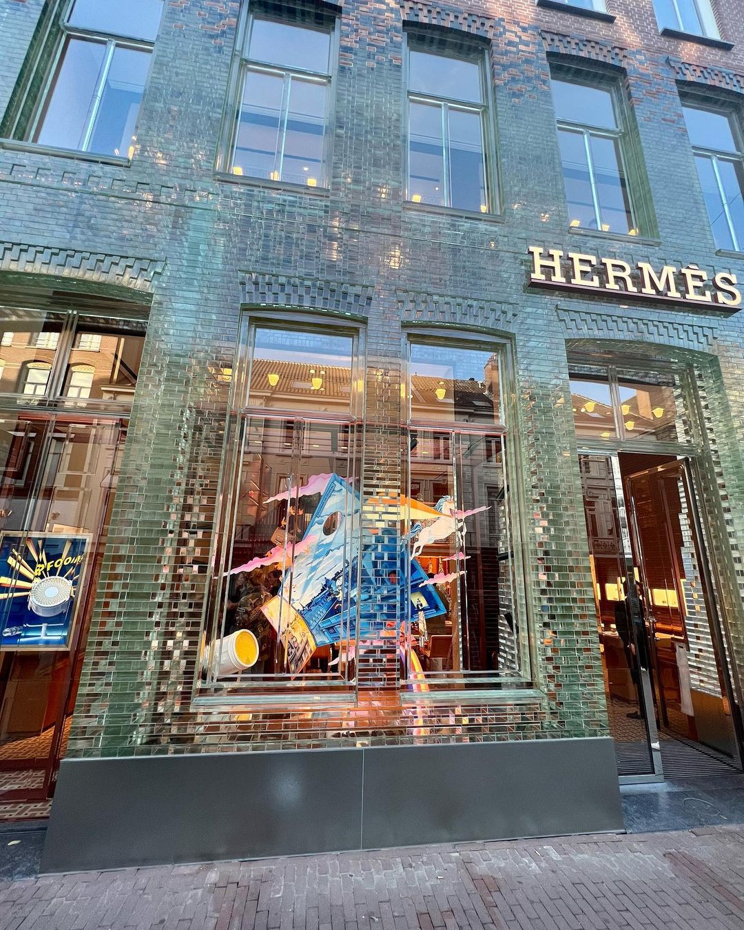 Façade of Hermès store in Amsterdam