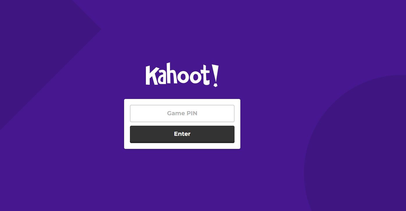 Screenshot of the kahoot winner with Game PIN field