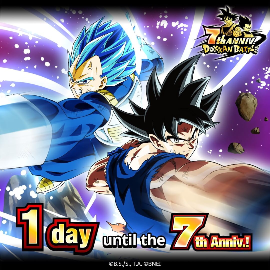 Goku in normal and Super Saiyan Blue forms for the anniversary announcement of ‘Dragon Ball Z Dokkan Battle’ available in Waptrick
