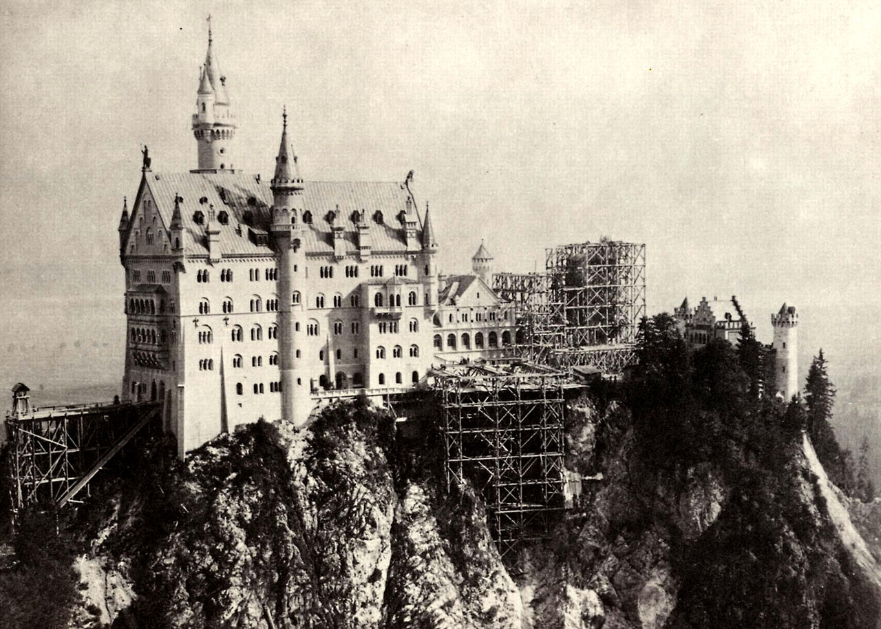 Neuschwanstein Castle during construction.