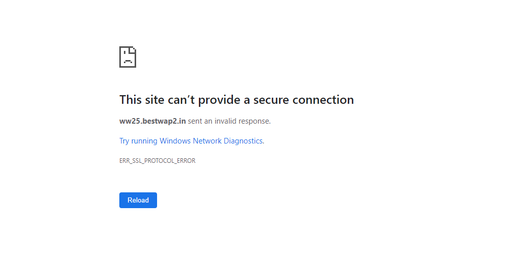 A message saying that ww25.bestwap2.in can’t provide a secure connection