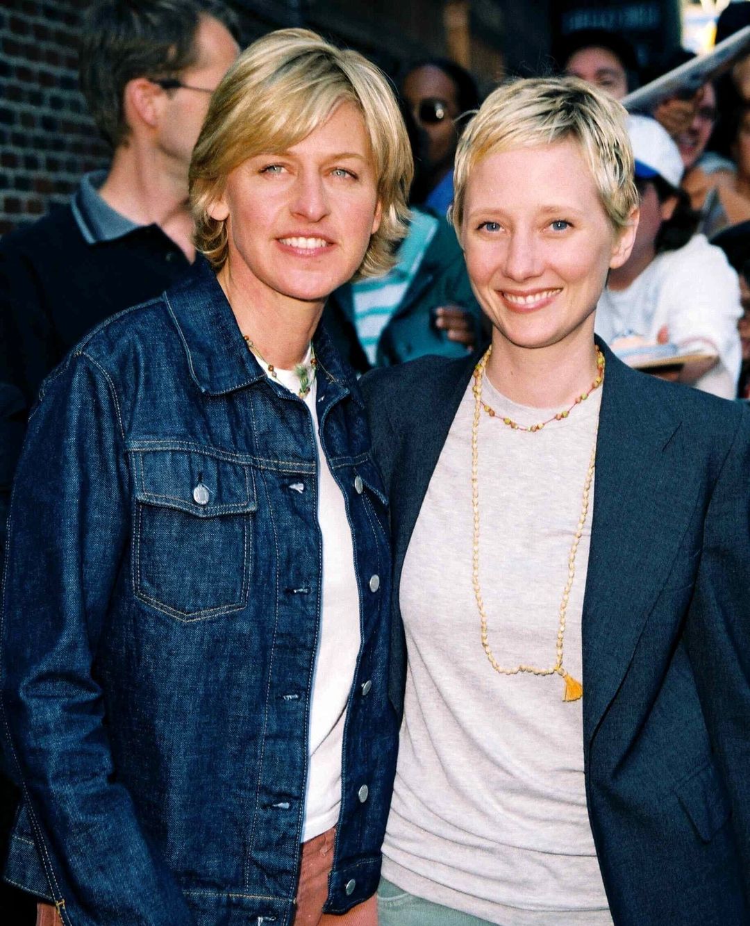 Ellen DeGeneres and Anne Heche attend a public event