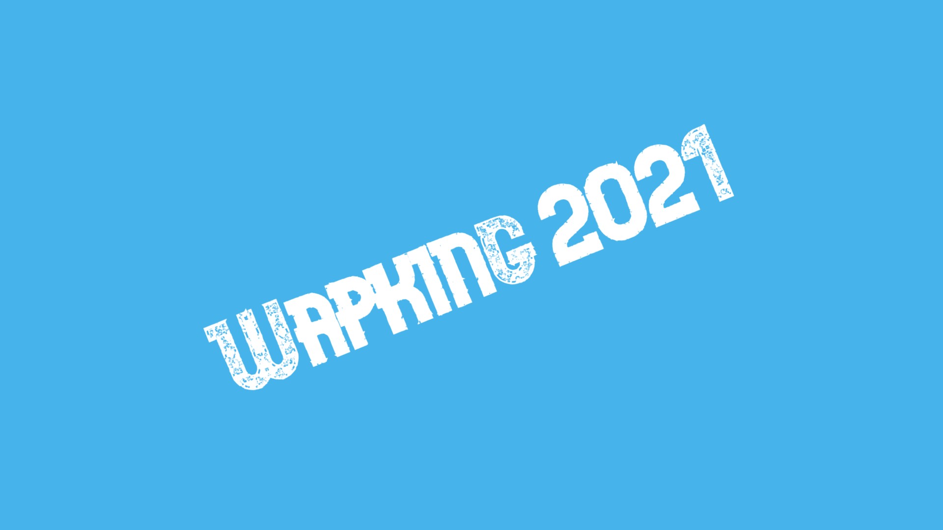 'WAPKING 2021' written with white font, where W and 1 are blurred, on light blue background