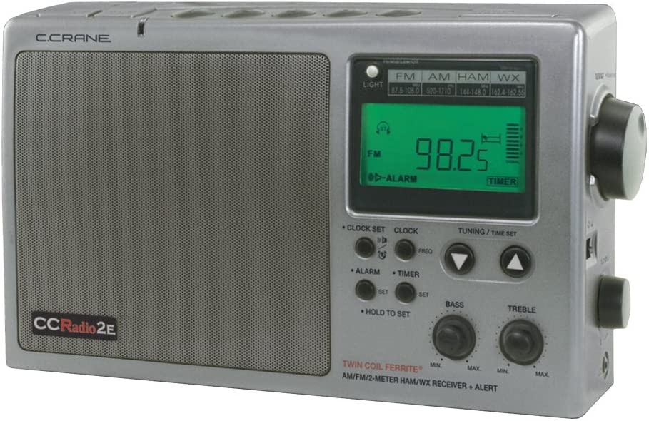 C. Crane CC Radio-2E Enhanced Portable AM FM Weather and 2-Meter Ham Band (Titanium) CC2TE