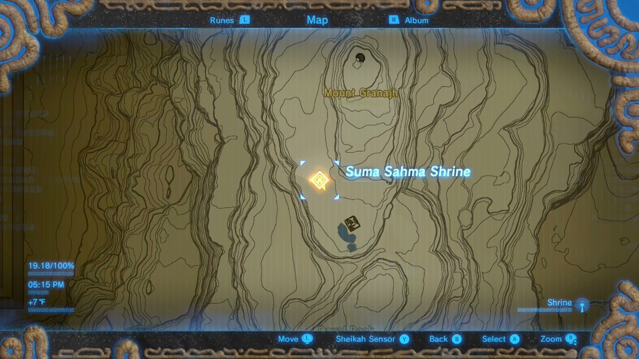Suma Sahma Shrine location highlighted on the map