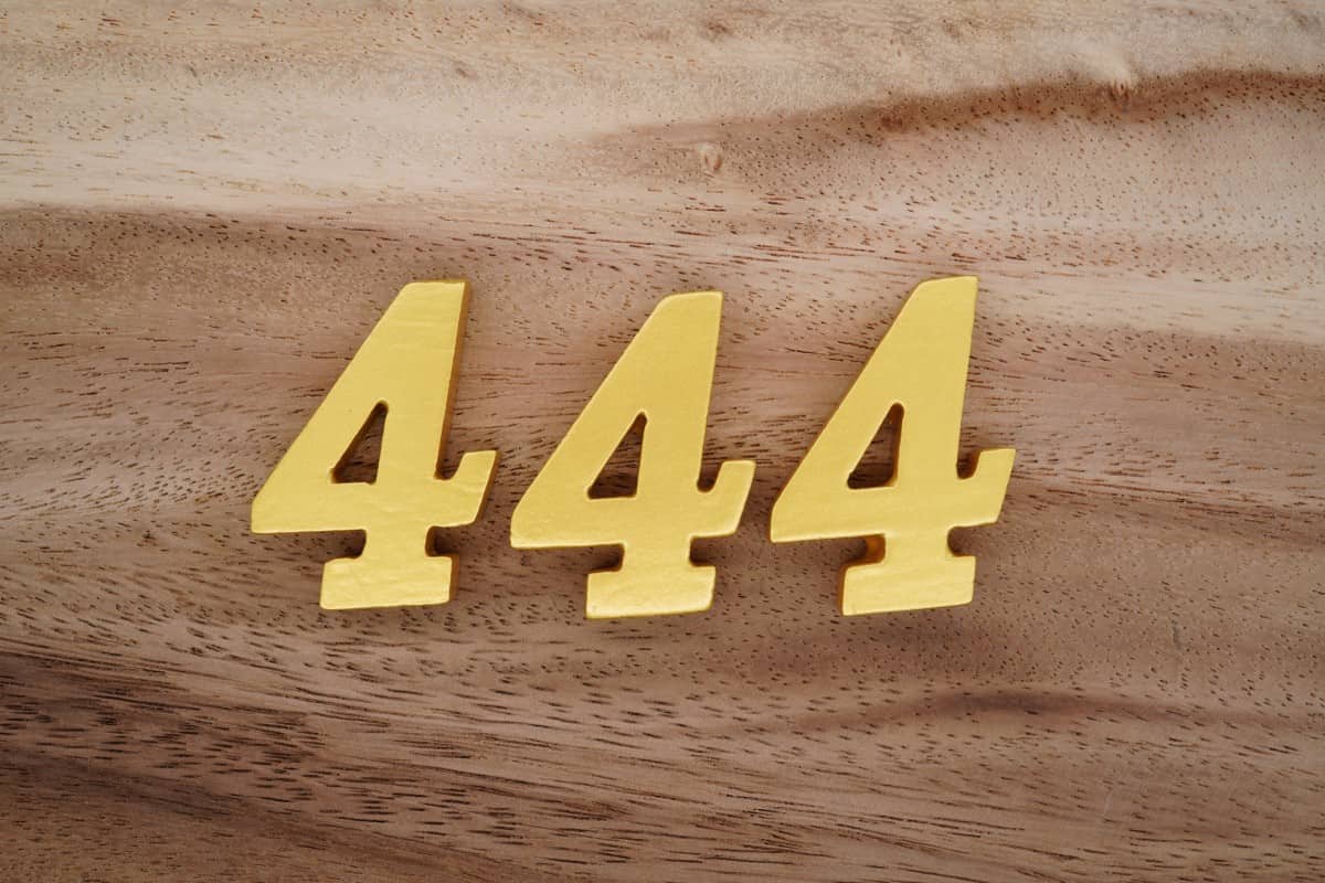 444 number on a wood