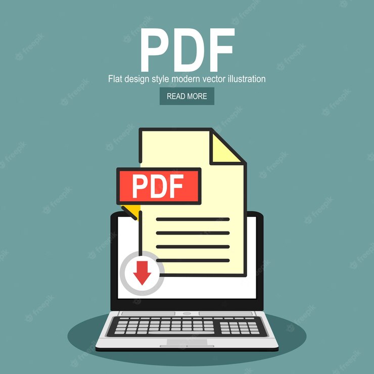 Download pdf button on laptop screen