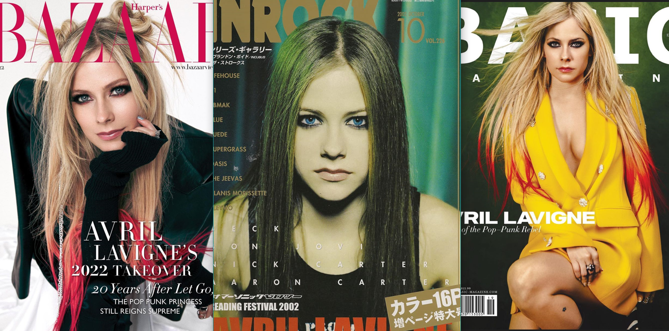 Avril Lavigne in the covers of 2022 Harper’s Bazaar-Vietnam, 2022 INROCK and 2022 Basic magazine