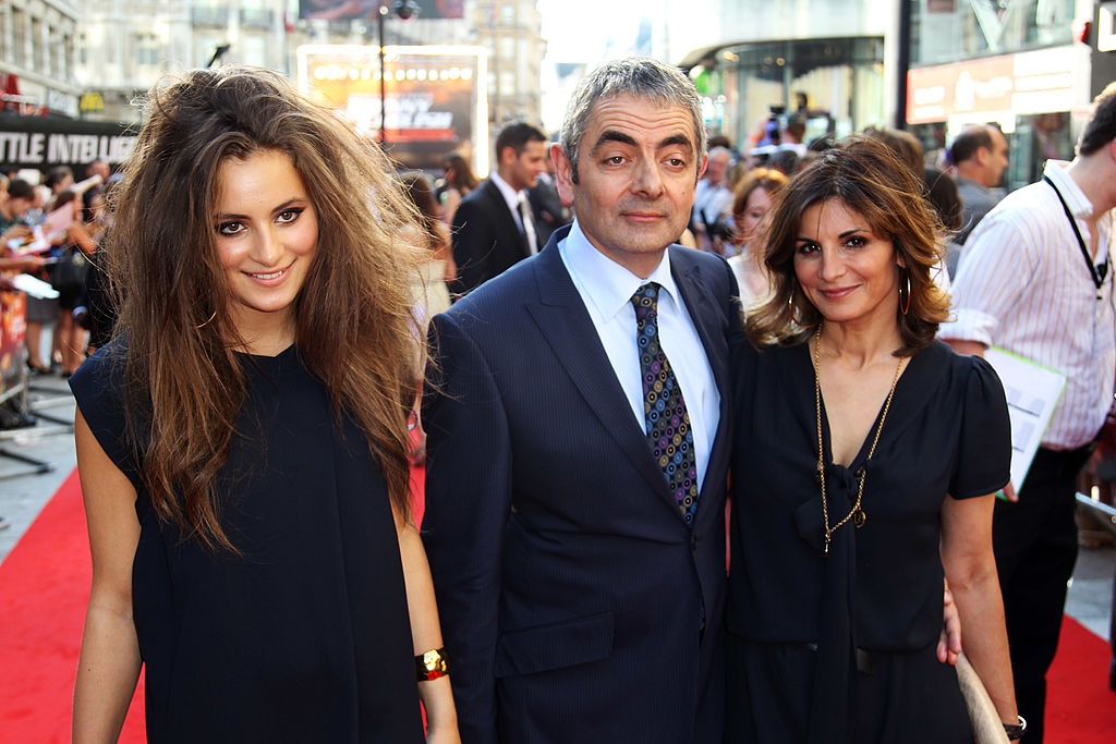 Lily Sastry with her parents, Rowan Atkinson and Sunetra Sastry