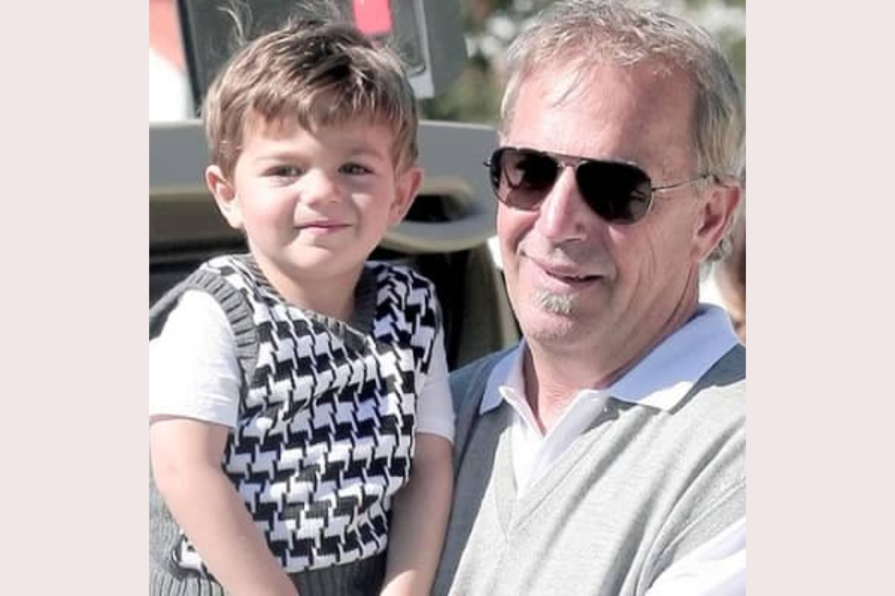 Kevin Costner lifts his son Hayes Costner