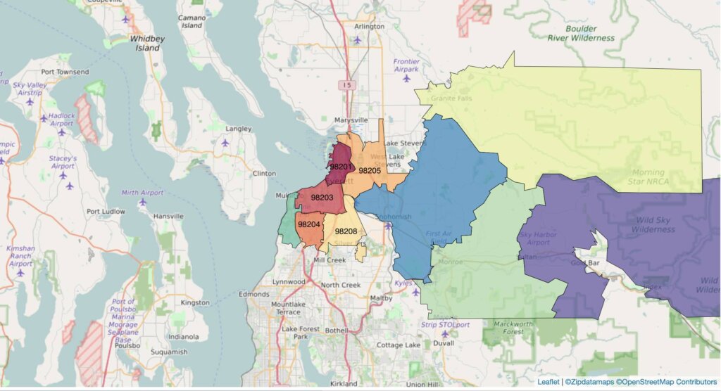 What Is The Zip Code For Everett Washington?