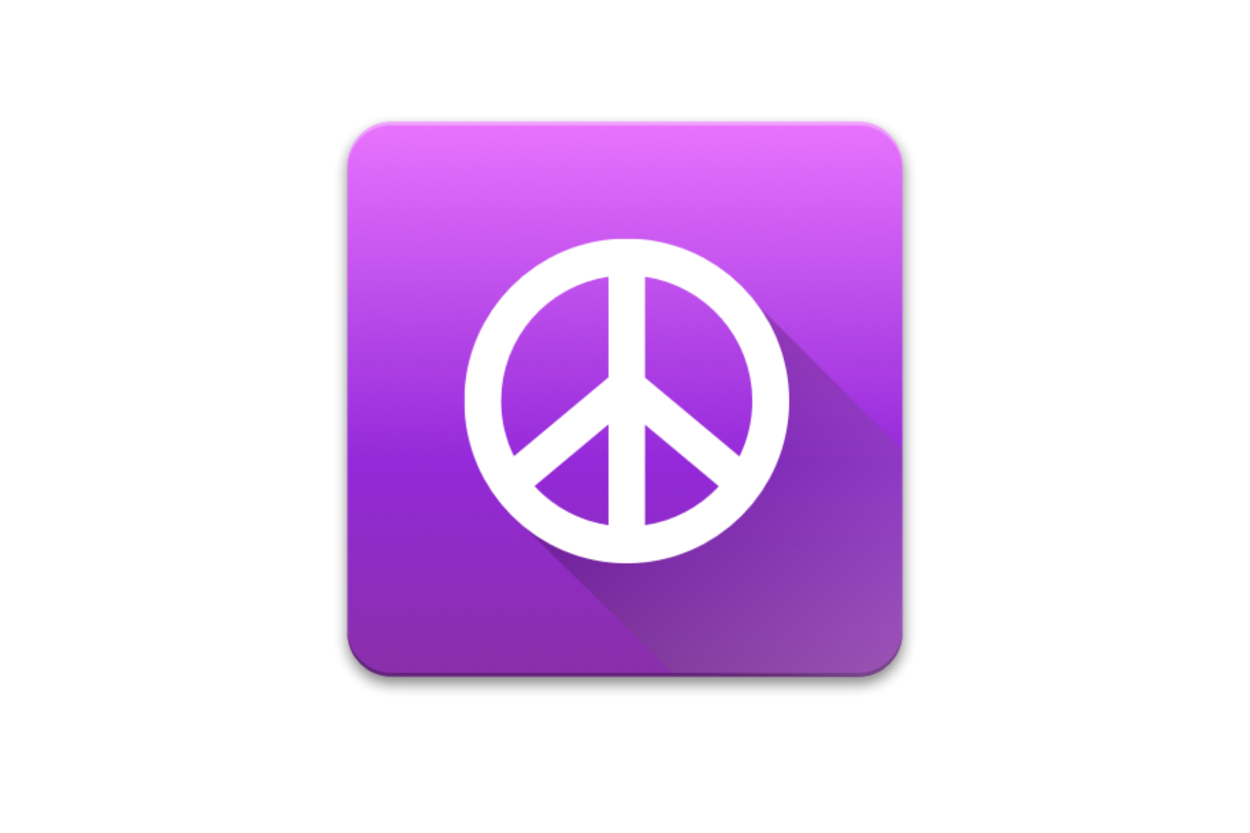 Craiglist's logo with a peace symbol inside a soft-cornered violet square