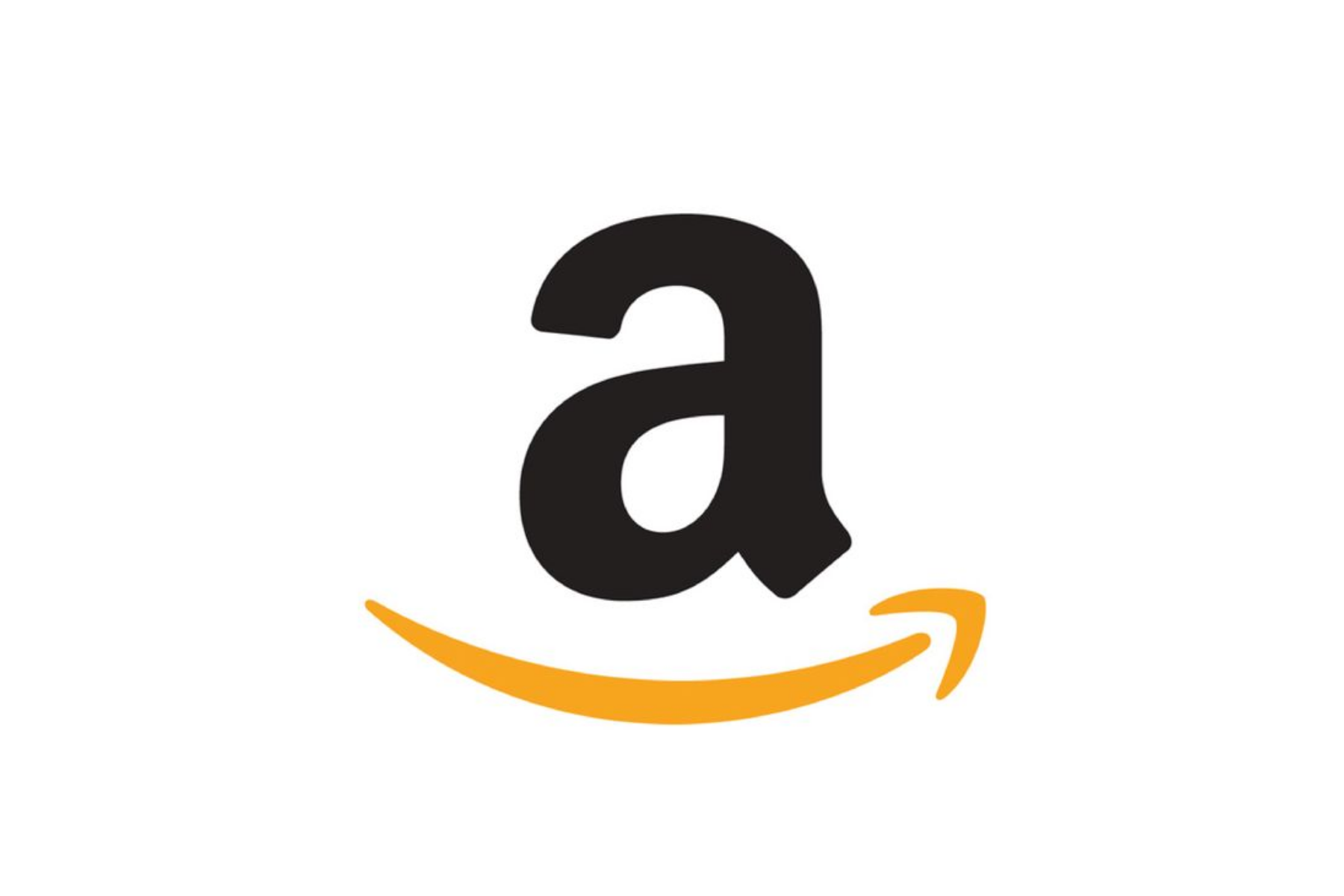 Amazon's logo is a small letter 'a' with a yellow arrow underneath