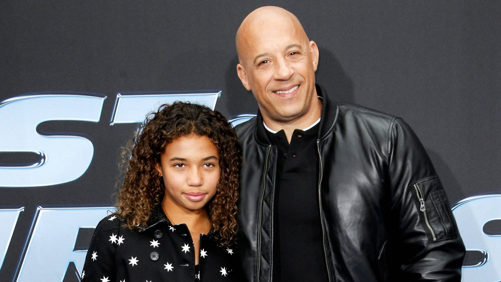 Hania Riley Sinclair And Her Father In Black Outfir At Movie Promo