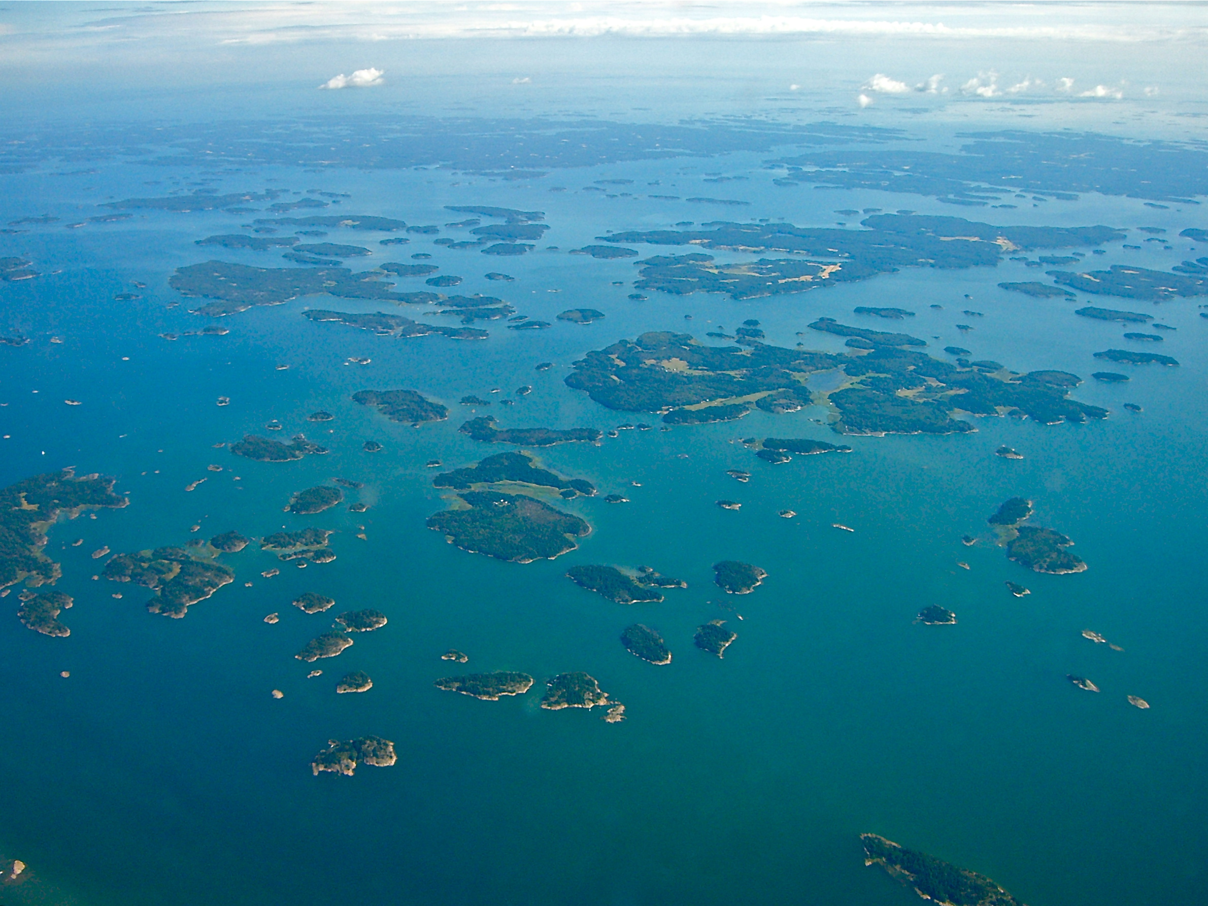 An aerial view of the tiny islets or also known as the Finnish Archipelago