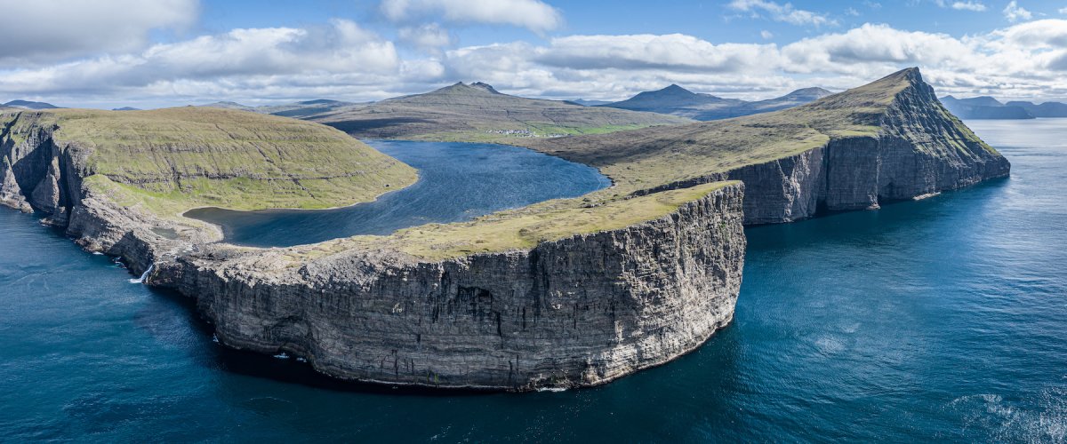 A view of a cliff in Faroe Islands