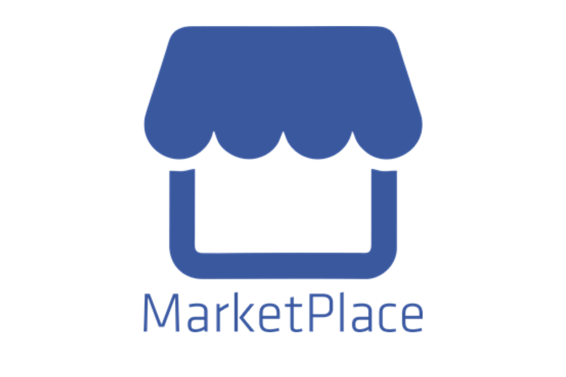 A Facebook MarketPlace logo with a blue house and a roof