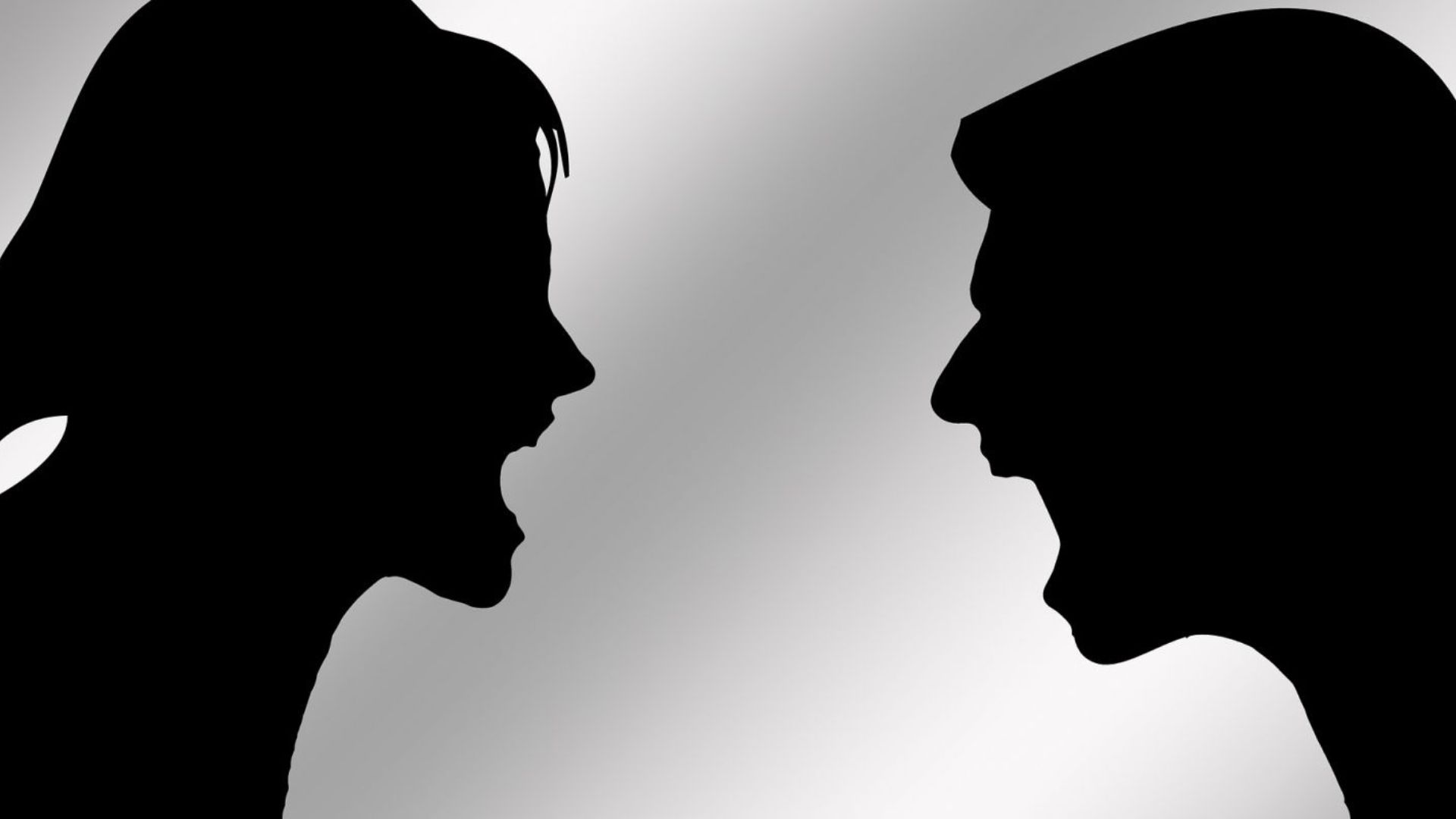 Man And Woman Shouting To Each Other