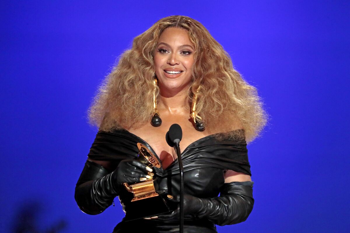 Beyoncé accepting an award
