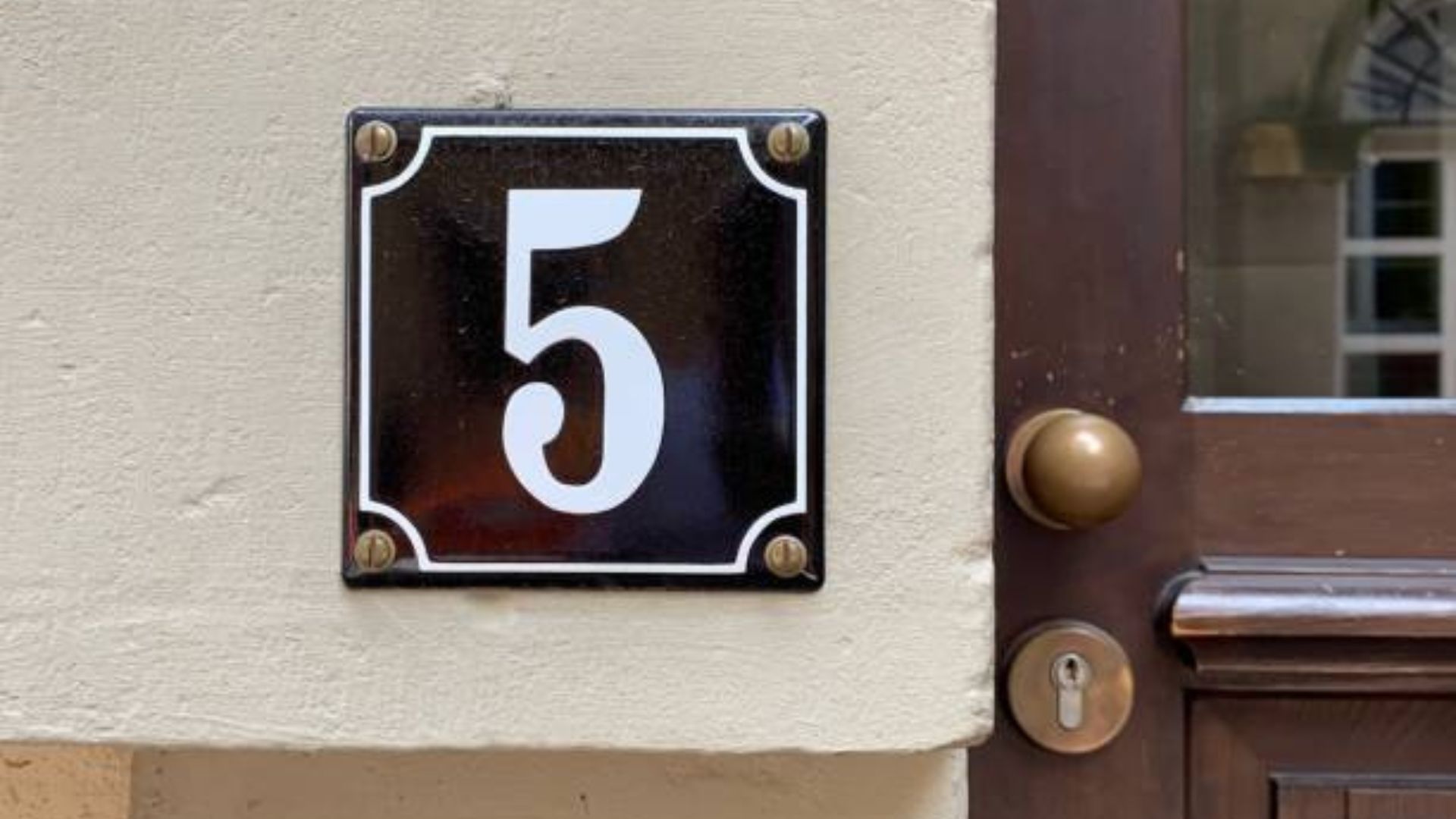 Number Five Written On Side Of Door