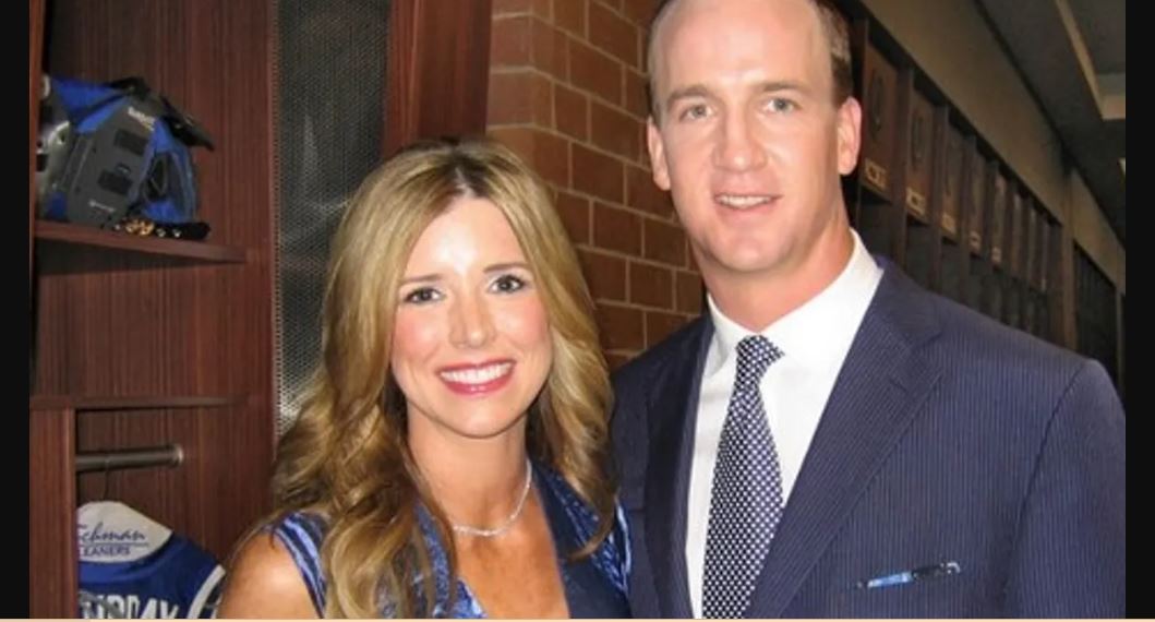 Ashley Thompson and her husband Peyton Manning at an event