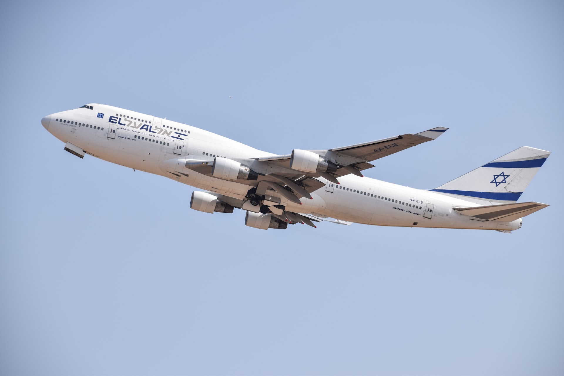 El Al Boeing 747 taking off from Ben Gurion Airport in Israel
