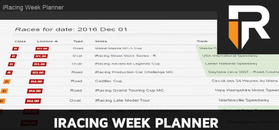 IRacing Week Planner - The Community-Driven Tool For IRacing Fans