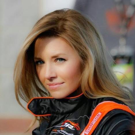 Amy Reimann in NASCAR uniform