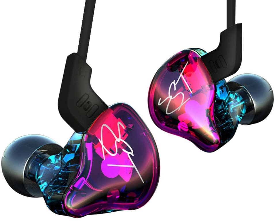 Multio-colored KZ ZST Hybrid IEM earbuds set