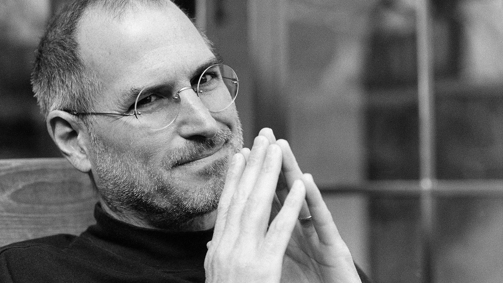 A headshot of Steve Jobs