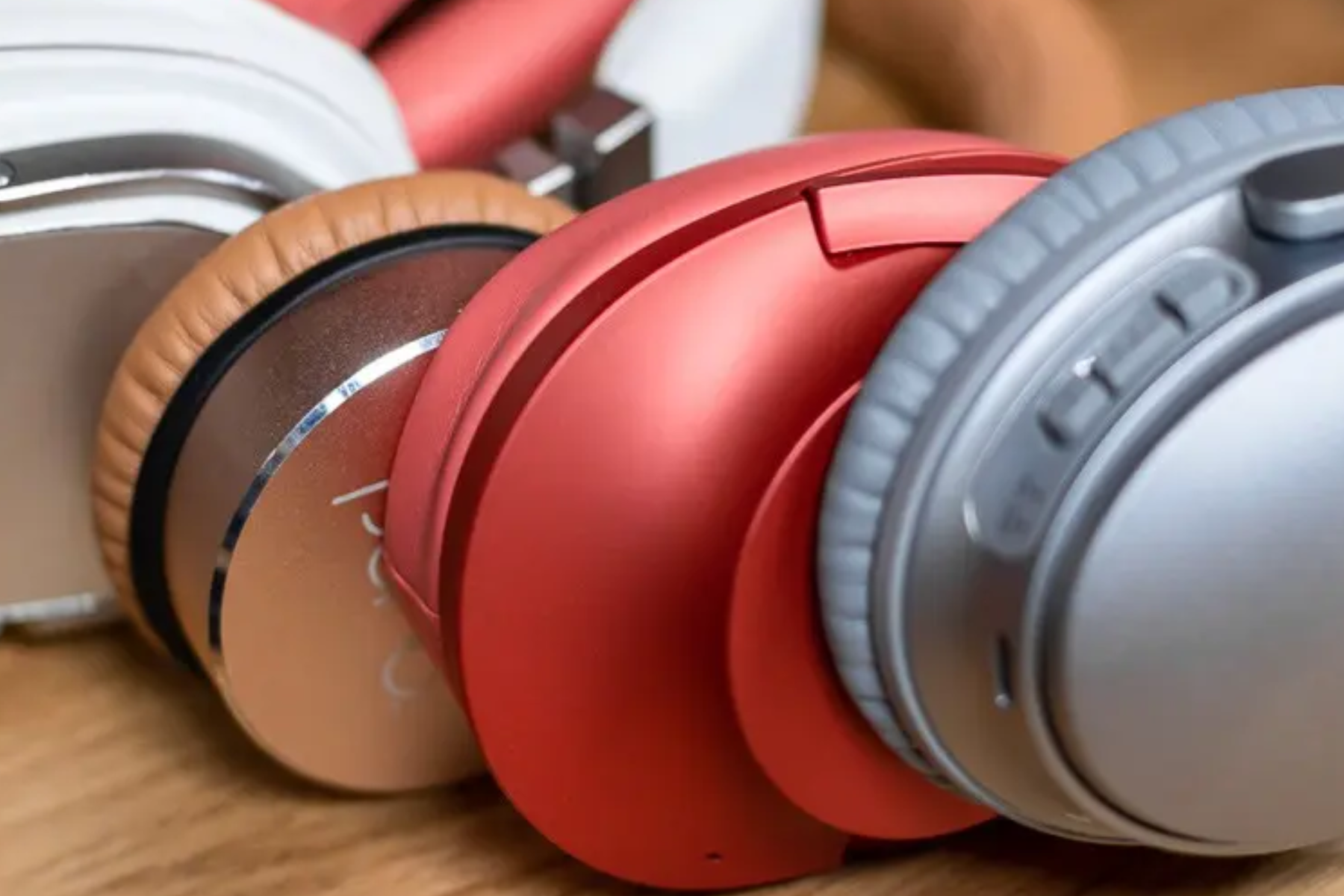 Together, four different types and designs of over-ear headphones