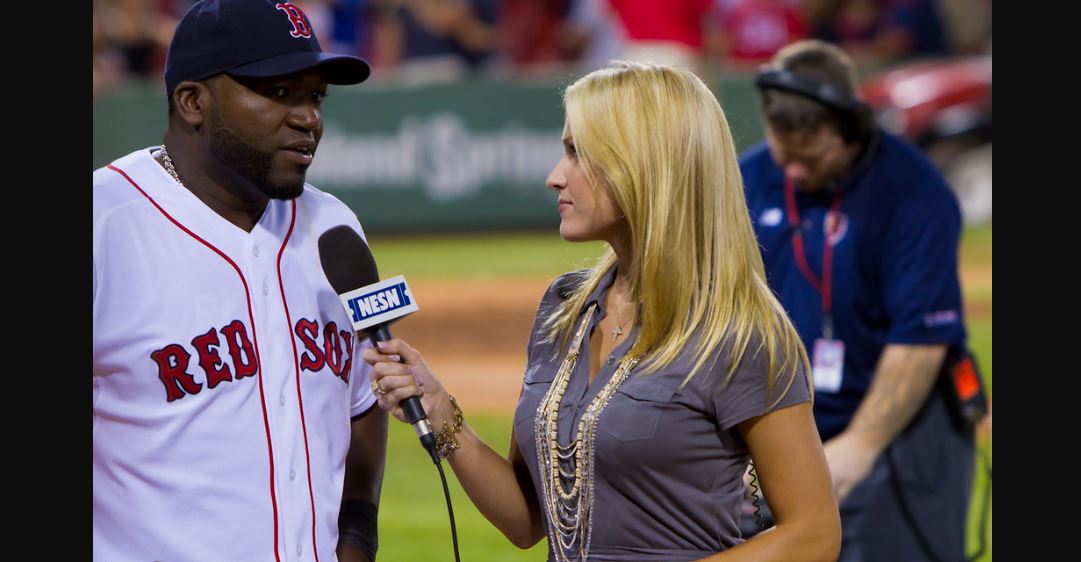 Heidi Watney interviews former Red Sox player David Ortiz