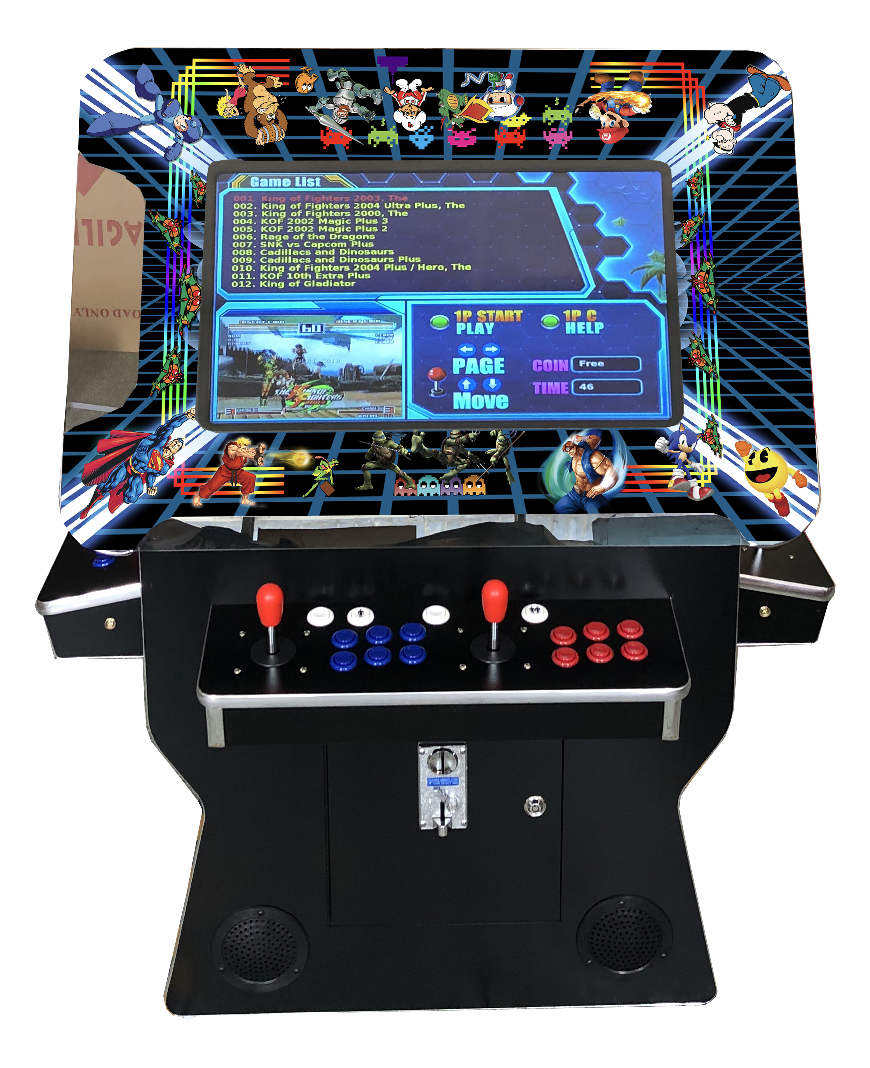 4 Player Cocktail Arcade with tilt-up lid
