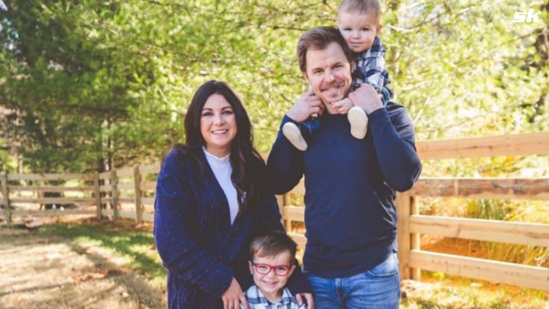 Brock Holt with his wife and two sons