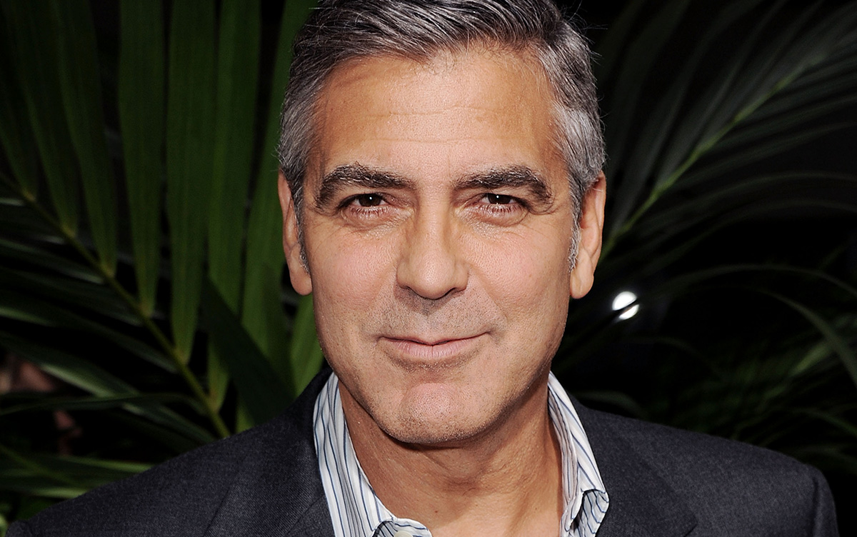 George Clooney wearing a black suit