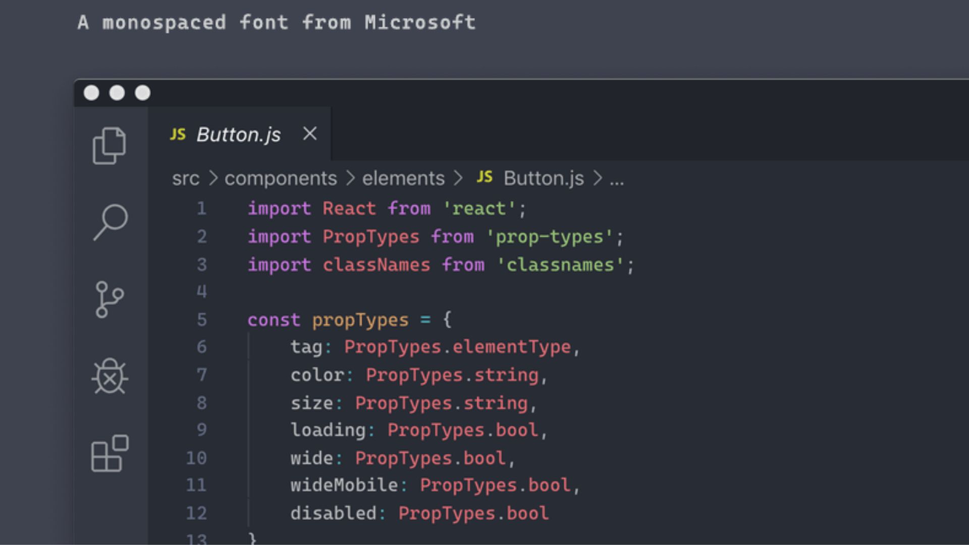 A monospaced font from Microsoft