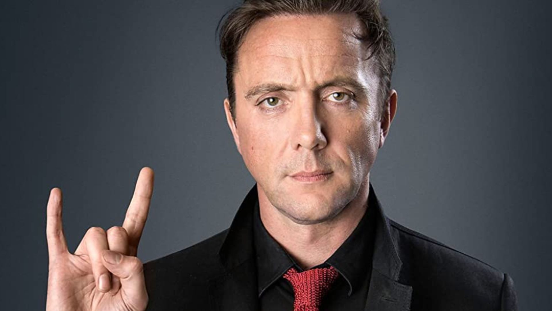 Peter Serafinowicz Doing The Hand Sign