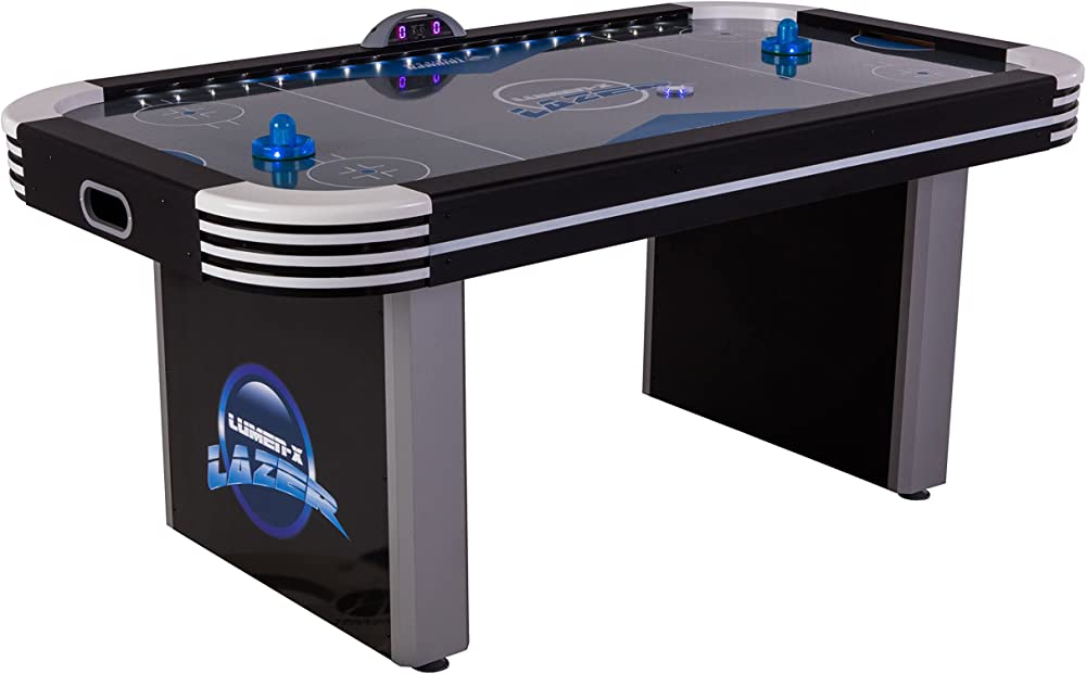 Blue and black Triumph Lumen-X Lazer 6-foot Air Hockey Table