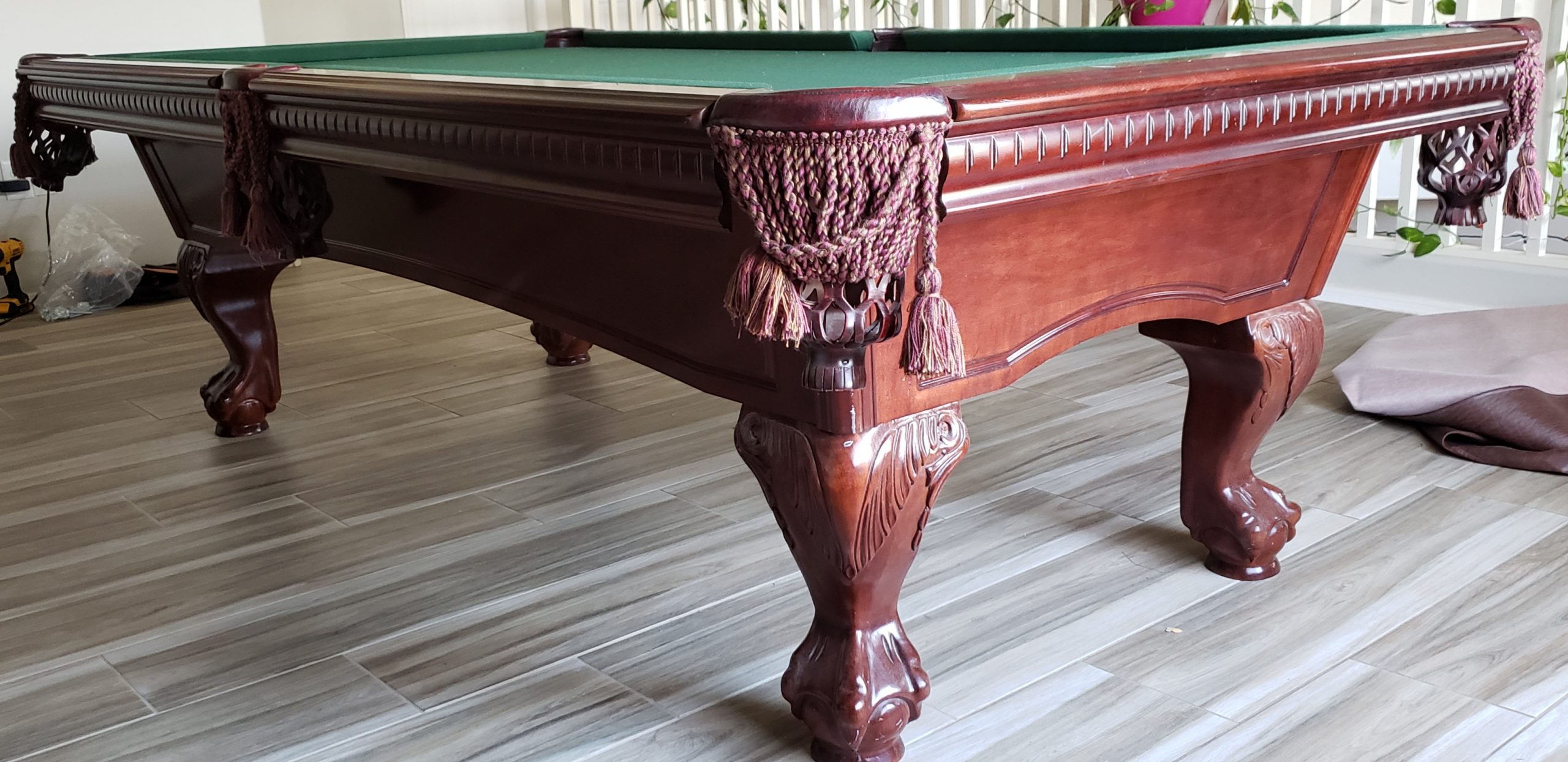 Close up of American Heritage pool table