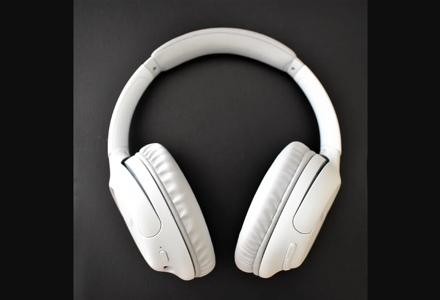 A white headset without a cable