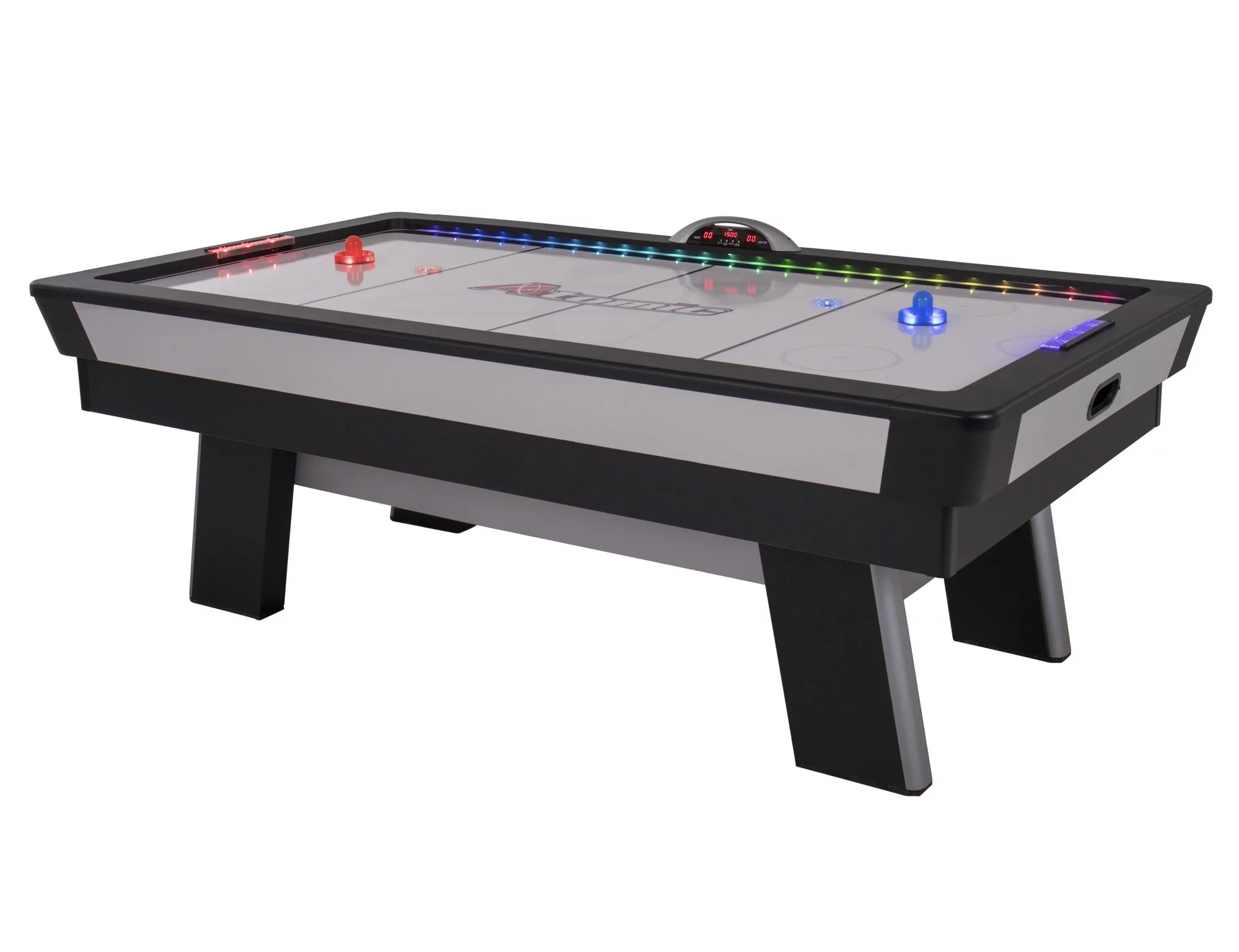 Side of Atomic Top Shelf 7.5' LED Air Hockey Table