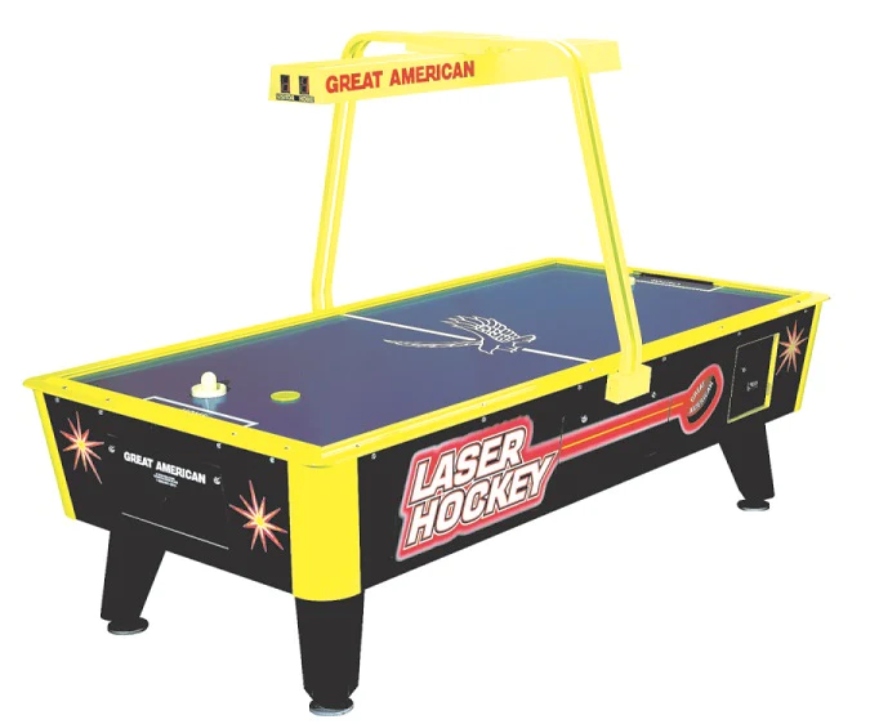 Yellow and black Laser Hockey Coin-Operated Air Hockey Table