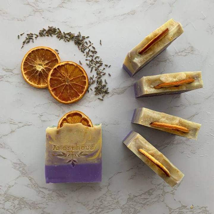 Handmade soap using oranges