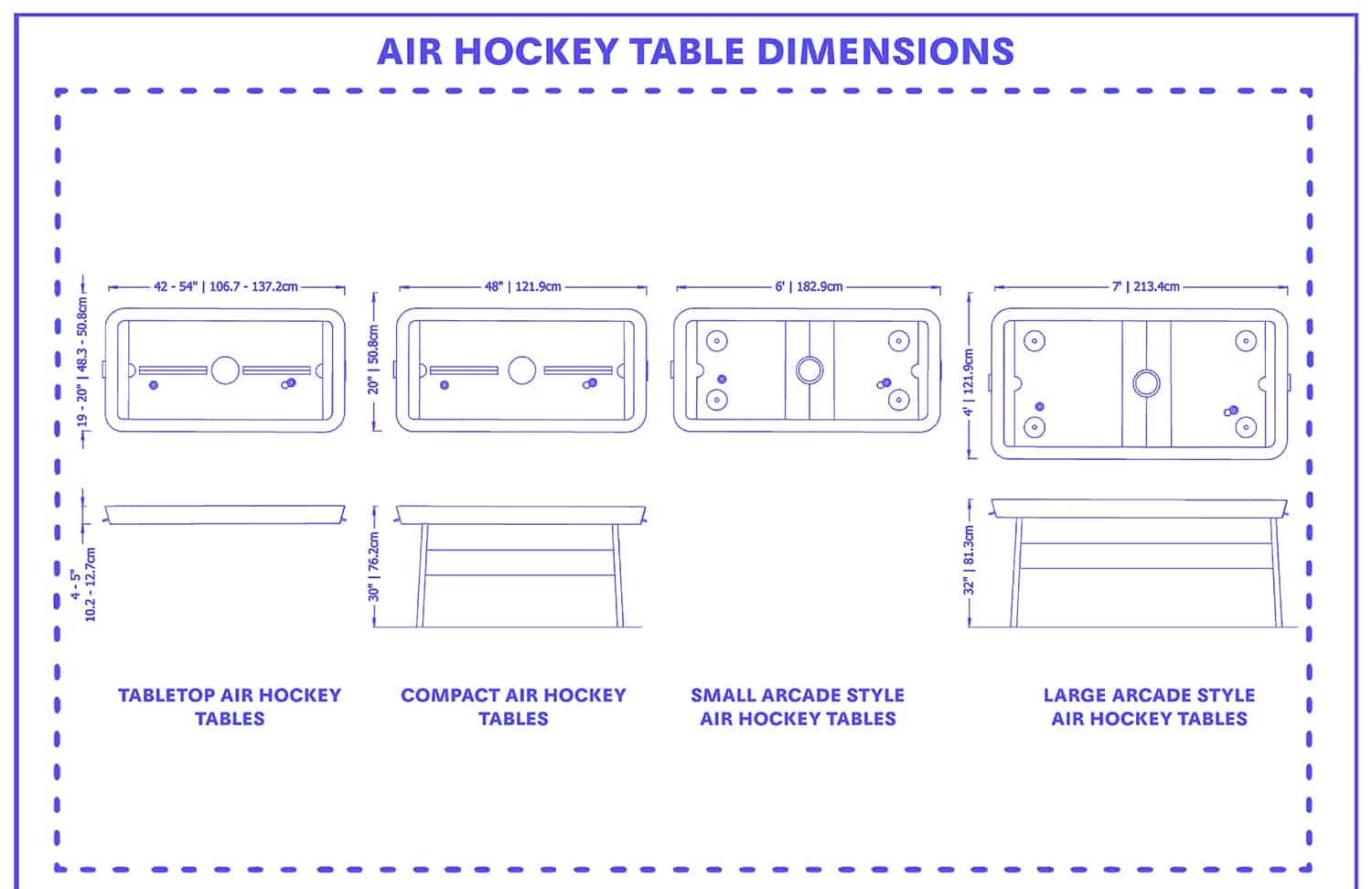 Air Hockey Table dimensions poster