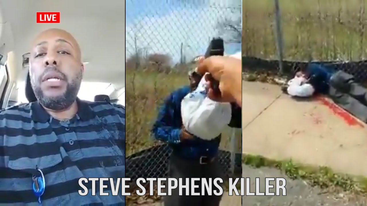 Steve Stephen pointing a gun on an old man and is about to shoot him live on facebook