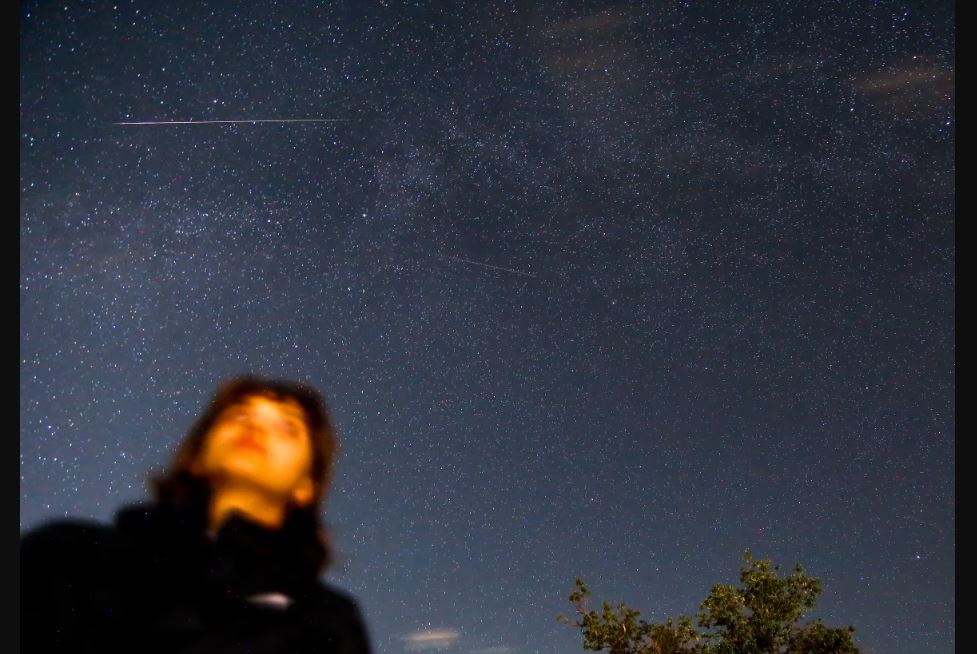 An observer watches the Perseid meteor shower at Mount Hamilton in California, US