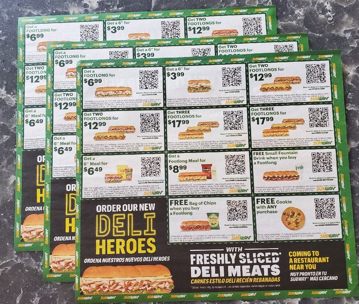 Several coupons put on table