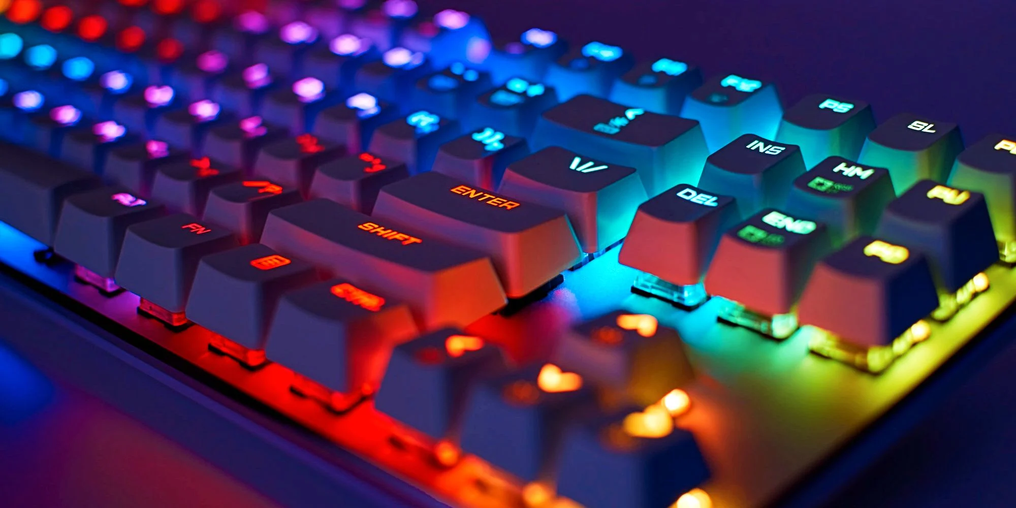 A mechanical keyboard with custom lighting