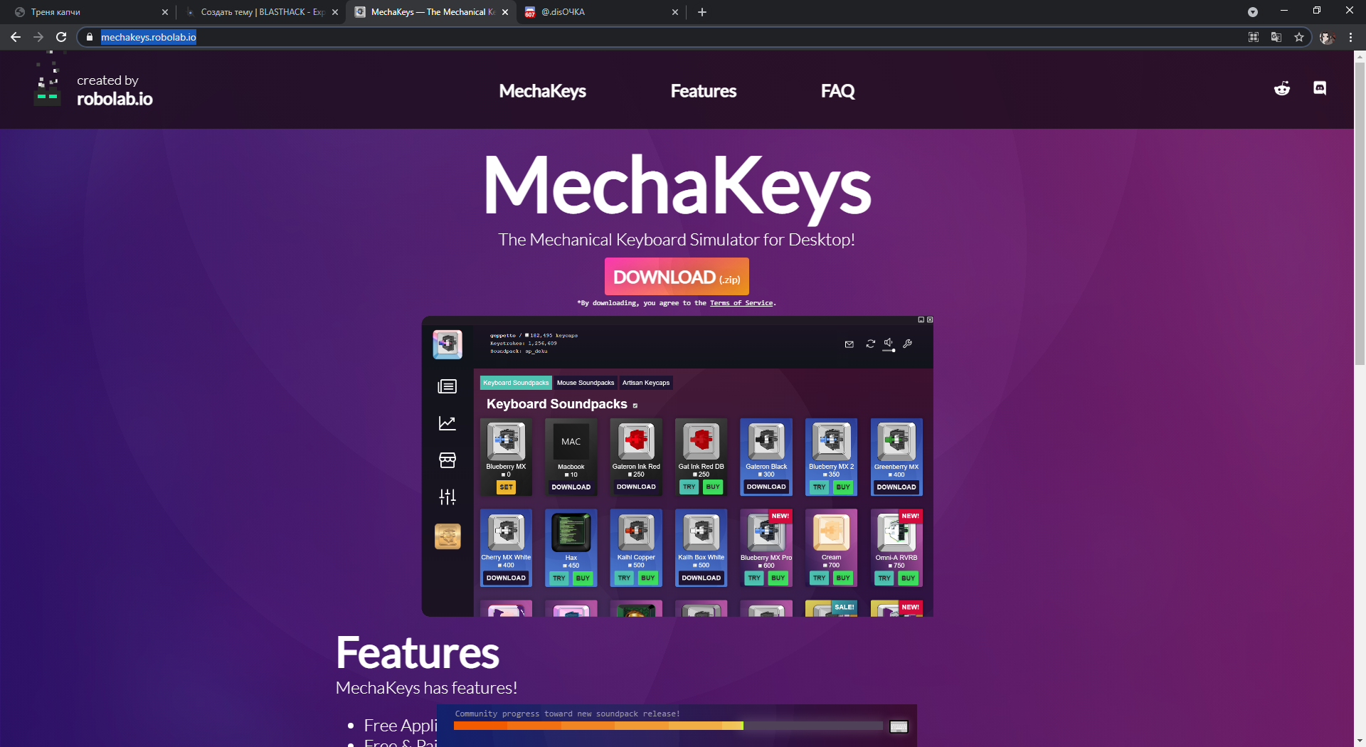 Mechakeys download page