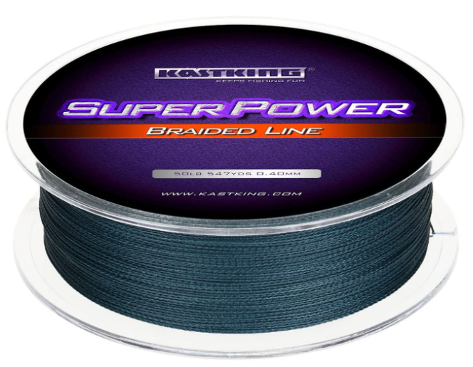 547-yard SuperPower braided fishing line in gray double-knit fabric